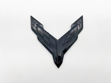 Black For 2020+ Corvette C8 Front Bumper crossed flags Logo Emblem 3D Badge picture