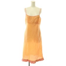 dosa Silk Camisole Long Dress Pink Orange Womens Length100cm Designer Japan Rare picture