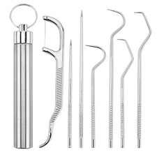 NEW 7in1 stainless steel toothpicks oral care package for tartar removal 3x picture