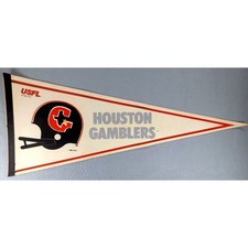 Vintage Houston Gamblers USFL Pennant 1982 Original Football Banner Rare NOS picture