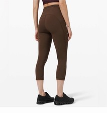 Lululemon Athletica Swift Speed High Rise Crop 21” Brown Earth Size 8 NWOT  picture