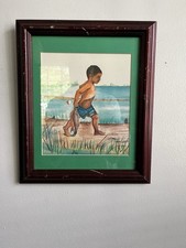 Haitian Boy Vintage Watercolor Catapults Painting Print By Jonathan Guy Gladding picture