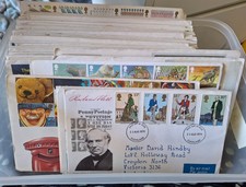 100 Great Britain Royal Mail First Day Cover Lot Assorted FDI Cancels 1971-1980 picture