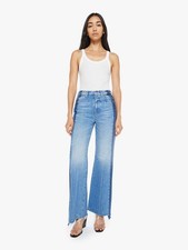NWT Mother The Tux Sidestepper Sneak Fray Jeans Double Take Women's Size 28 picture