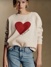 Sézane La Chamade Women’s Sweatshirt French Style Heart Graphic Rare Paris Cozy picture