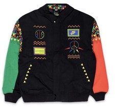 Nike Men's Varsity Jacket Loose Fit L Snap Pockets Embroidered Logo picture