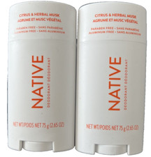 2 PACK Native Deodorant Citrus & Herbal Musk Aluminum Free 2.65 oz each picture
