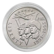 1991-1995 Unc 50c World War II 50th Ann. Half Dollar in Capsule picture