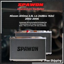 SPAWON 2 ROW Aluminum Radiator for Nissan Altima 2.5L L4 2488cc 152ci 2002-2006 picture