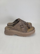 Vintage Y2K Lower East Side Chunky Heel Sandals Womens 7.5 Brown Grunge Skater picture