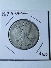 1917-S Walking Liberty Half Dollar Obverse Mint Mark- 90% Silver - US Coin 50C picture
