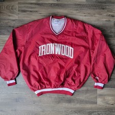 Vtg DeLong 90s Ironwood Michigan Devils Windbreaker Pullover Size 2XL Deadstock picture