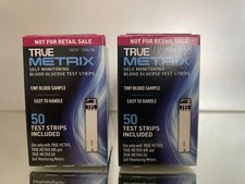 True Metrix Blood Glucose Test Strips 100 CT (2 BOXES) EXP 12/2027.  picture