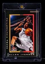 Allen Iverson RARE FLEER GENUINE HARDWOOD ICON CARD PHILADELPHIA 76ERS MVP HOF picture