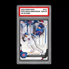 Graded 10 Pete Crow-Armstrong 2026 MLB Topps NOW - Card #712 40/40 PCA PRESALE picture