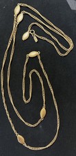 Vintage MONET' Flapper Style Textured Station Necklace 46