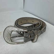 B.B. Simon Silver Crystal Belt XL - 213 picture