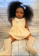 Huge 30in Toddler Girl Reborn Doll Kit Black African Already Painted Unassembled picture