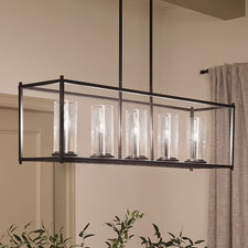 Kichler Crosby 5 Light Chandelier, Olde Bronze, Clear Glass, Candleabra, NIB picture