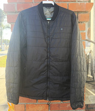 Roark Men’s Black Quilted Insulated Jacket Full Zip Zipped Pockets L picture