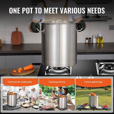 Svopes 42 Qt. Stainless Steel Stockpot with Lid and Handle, Commercial Grade picture