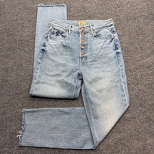 Mother The Pixie Dazzler Ankle Fray Ivy League Cowboy Jeans Size 28 Button Fly picture
