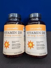 2 Pack Naturewise Vitamin D3 2000 IU 50mcg Softgels- 360 Count *Expires 03/2028* picture