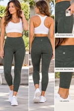 NWT Athleta Salutation II Stash Pocket 7/8 Leggins SM Green High Rise picture