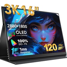 UPERFECT 16” OLED 120Hz Gaming Monitor 2880x1800 3K Portable Monitor 100% DCI-P3 picture