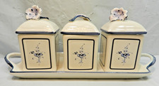 Villeroy & Boch 4 Piece Jam & Condiment Jars w/Tray  Vieux Luxembourg NIB T47K picture
