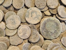 Lots Of 10 Muddy Uncleaned Ancient Roman Balkan Coins Nice Crusty Dirt LRBC picture