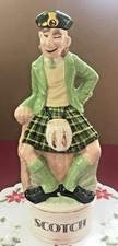 VINTAGE ALBERTA'S MOLD CERAMIC SCOTCH DECANTER, HANDPAINTED, SCOTTISH MAN, 12
