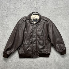 Vintage American Born Type A-2 Flight Jacket Mens XL Brown Leather Bomber 90s picture