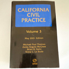 Thomson Reuters California Civil Practice Vol 3 May 2021 Ed Paperback Civil picture