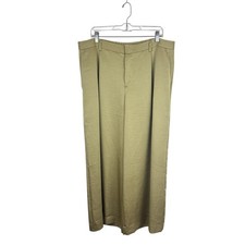 Vince Mid-Rise Satin Culotte 16 Gold Wide Cropped Leg  picture