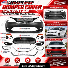 New Complete Front Bumper Cover with Fog Lamp Fits 2017-2020 Chrysler Pacifica picture