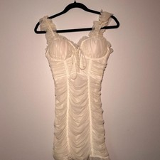 Fashion-nova Women's Cream and White Dress picture