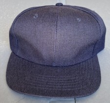 NWOT Vintage 80s 90s Solid Blank Navy Blue Youngan Snapback Hat Cap Wool Blend picture