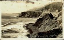 RPPC Carmel California Sam Simeon Section of Roosevelt Hwy real photo postcard picture