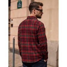 Vtg Pendleton Mens M Board Shirt 60s Red Black Shadow Plaid Loop Collar Frayed picture