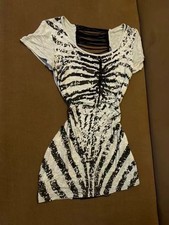 Womens Y2K Gothic Graphic Shirt S-L Grunge Cut Out Baby Tee Emo Top picture