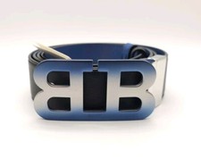 Bally B Chain Mens Leather Adjustable Reversible Belt Black /Neon EU 120 MK24044 picture