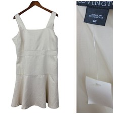 New Covington Sheath Dress Size 16 Gold Metallic Fleck Ivory Party Career NWT picture