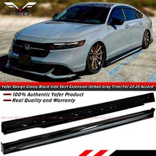 For 2023-26 Honda Accord Black Add On Yofer Side Skirt Extension Urban Gray Trim picture