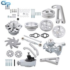 Alternator Power Steering Long Water Pump w/ Pulley & Bracket Kit SBC For Chevy picture