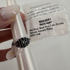 BP Bomb Party OG Ring Size 7 Skyscraper Black Onyz Hematite Plating RG22851 picture
