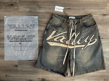 Vale Lives Forever Skittles Denim Jorts Shorts Rhinestone Size 32 Valley Dreams picture