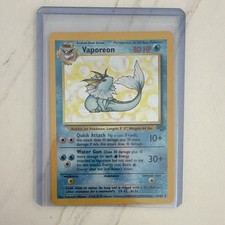 Vaporeon 28/64 Jungle Unlimited Rare Pokémon Card Vintage 1999 picture