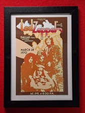 Framed Mini Concert Poster Led Zeppelin Dallas 1970 picture