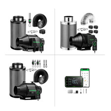 VIVOSUN 4/6/8 Air Filtration Kit Inline Fan w/ Smart Controller Filter & Ducting picture